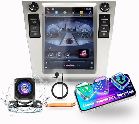 For Toyota Camry 2007-2011 AUTO AC Octa Core 6G+128G Tesla Style Car CarPlay Android Auto Navigation Stereo GPS Radio Reverse Camera 9.7" IPS Touchscreen Headunit Tablet Media Player, if Applicable(A) in Kuwait