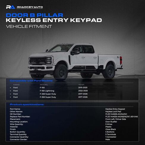 Keyless Entry Keypad Driver Side Fit for Ford F150 F250 F350 2015-2025 in Kuwait