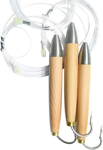 KMUCUTIE 3 pcs 6 Inch Rigged Cedar Plug for Saltwater trolling Fishing Lure in Kuwait
