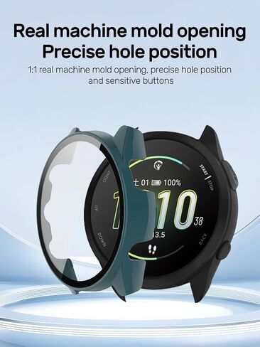 2-Pack Case for Garmin Forerunner 165 Smart Watch, ZBAGUG with Tempered Glass Screen Protector, Ultra - Thin Hard PC Full Protective Face Cover Bumper for Garmin Forerunner 165 Watch. Green in Kuwait