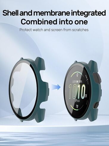 2-Pack Case for Garmin Forerunner 165 Smart Watch, ZBAGUG with Tempered Glass Screen Protector, Ultra - Thin Hard PC Full Protective Face Cover Bumper for Garmin Forerunner 165 Watch. Green in Kuwait