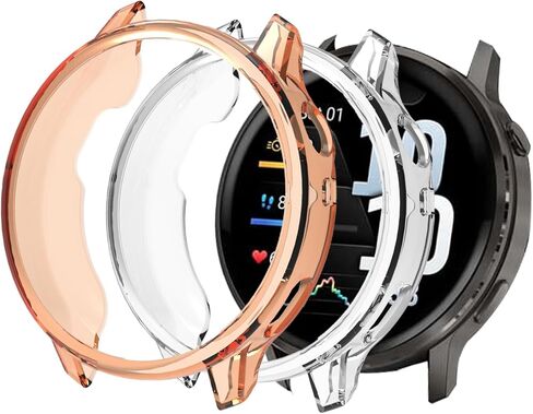 (2 Pack) Case for Garmin Venu 4 41MM Smartwatch,Soft Flexible TPU Thin Lightweight Bumper Cover Protector for Garmin Venu 4,(Transparent + Transparent Purple) in Kuwait
