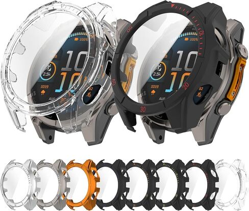 Case Cover Compatible with Garmin Fenix 8 43mm 【AMOLED Colorful Edition】 Case Protector Protective Case 43mm for Fenix 8 Watch (Do Not Fit for 47mm/51mm) in Kuwait