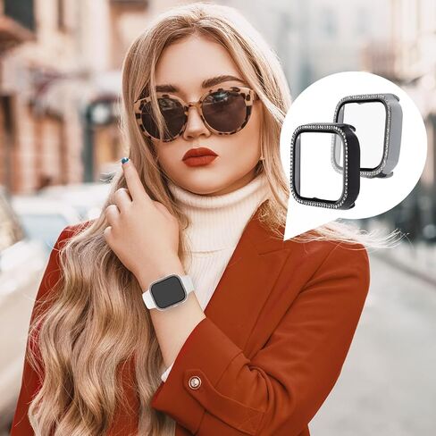 Artibetter 2pcs Smartwatch Cover Rhinestone Watch Case Screen Protector in Kuwait