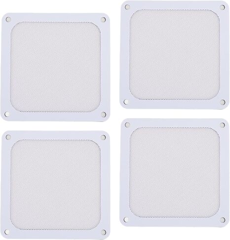 Focket 120mm Fan Filter, 4PCS Magnetic Frame PVC PC Dust Filter, Magnetic Dust with Fine Filtration Overheat Noise Reduction for PC Case Power Supply Fan Vents (White) in Kuwait
