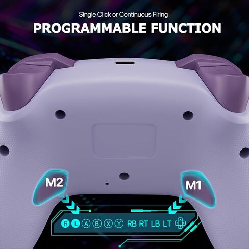 Wireless Switch Controller for Switch/Switch 2/Lite/OLED/PC Controller with Adapter, Purple Switch Controller with Hall Joysticks & Hall Triggers, Switch Pro Controller with Wake-up, 2 Back Programmable Buttons, Turbo Function in Kuwait