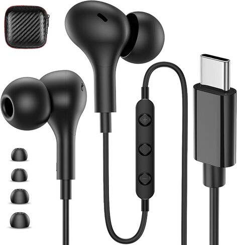 USB C Headphones Wired Earbuds for iPhone 17 16 Pro Max 15,Pink in Kuwait