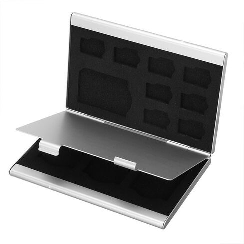 1 Piece Silver Portable Memory Card Storage Case Shockproof Card Protective Holder Summer Digital Photography Accessory for Camera Drone Game Console Memory Chip Organizer Carry Box in Kuwait