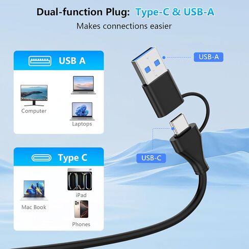 CFexpress Type A Card Reader with USB 3.2 (Gen 2) 10Gbps, USB-C&USB-A 2-in-1 Type A CFexpress Adapter, Compatible with Windows/Mac/Linux/Android, for iPhone 17/16/15, Laptops, Tablets, Smartphones in Kuwait