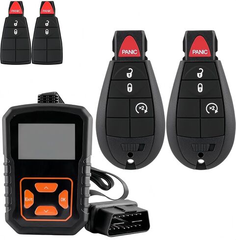 Simple DIY Remote Key Fob Replacement Fits for Dodge RAM 1500 2500 3500 (2013-2017) - FCC ID: GQ4-53T, Includes 3 & 4-Button Pads, No Pro Tools Required in Kuwait
