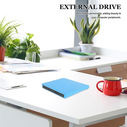 USB 3.0 External CD DVD Drive for Laptop with High-Speed Data Transfer and Ultraslim Abs Metal Design, Portable Disc Burner for Movies and Data Storage in Kuwait