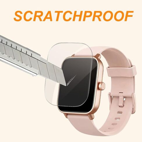 Screen Protector for 1.8" Smartwatch IDW19, Compatible with Gydom, Quican VERYFIT Fitness Tracker, Flexible TPU Film, Full Coverage, Self-Healing, High Definition Clear in Kuwait