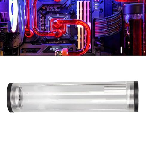 Water Cooling Reservoir 210mm/8.3in Length Acrylic Plastic Material 3 Holes G1/4in Thread Low Noise PC Cooling in Kuwait