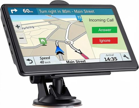GPS Navigator for Car, 2026 Map 7 inch Touch Screen Car GPS 256-16GB,Voice Turn Direction Guidance, Support Speed and Red Light Warning, North America Lifetime map Free Update Truck(Navy) in Kuwait