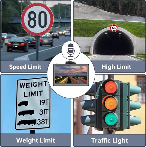 GPS Navigator for Car - 7" Car GPS Navigation System with 2026 Lifetime Maps Free Updates, Support Voice Turn-by-Turn Guidance & Speedcam/Red Light Alerts, Custom Truck Routing for 7 Vehicles in Kuwait