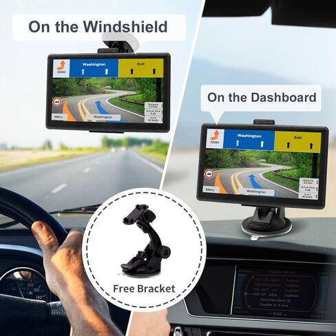 GPS Navigator for Car - 7" Car GPS Navigation System with 2026 Lifetime Maps Free Updates, Support Voice Turn-by-Turn Guidance & Speedcam/Red Light Alerts, Custom Truck Routing for 7 Vehicles in Kuwait
