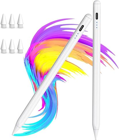【2Pack】Stylus Pen for Apple iPad 2018-2026 A16 11/10/9/8/7/6,iPad Mini A17 Pro/6/5,iPad Air M4/M3/M2 11"/13"/5/4,iPad Pro M5/M4 13"/12.9"/11" USB-C Fast Charging Pencil,Pixel-Perfect Tilt Sensitivity in Kuwait