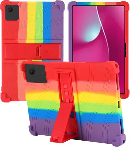 for T-Mobile REVVL Tab 2 5G 10.1 Inch Tablet Case,BOVUGAC Soft Silicone Adjustable Stand Shockproof Kids Friendly for T-Mobile REVVL Tab 2 2025 10.1" Tablet(Rainbow) in Kuwait