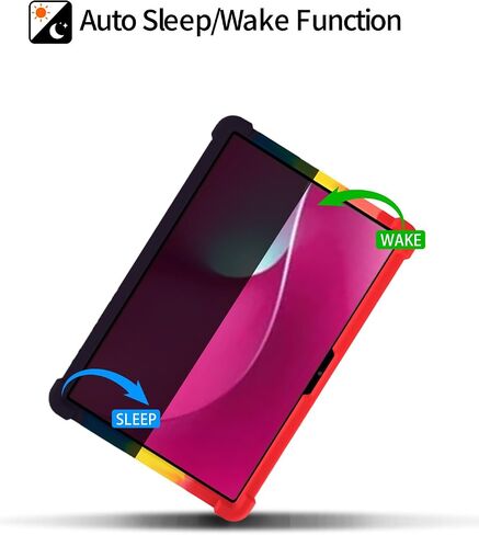 for T-Mobile REVVL Tab 2 5G 10.1 Inch Tablet Case,BOVUGAC Soft Silicone Adjustable Stand Shockproof Kids Friendly for T-Mobile REVVL Tab 2 2025 10.1" Tablet(Rainbow) in Kuwait