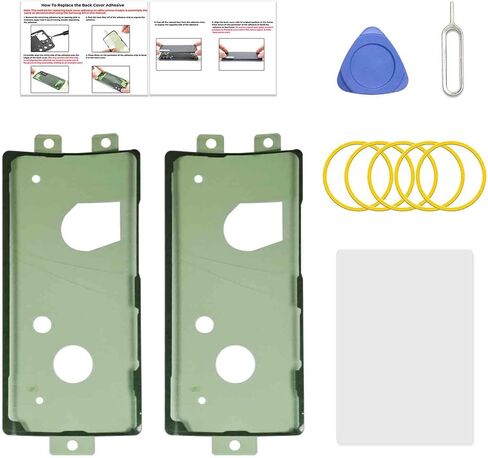 2 Pcs Galaxy S23 Ultra Back Cover Pre-Cut Sticker Tape Replacement, Back Cover Adhesive for Galaxy S23 Ultra with Tools & Instruction in Kuwait
