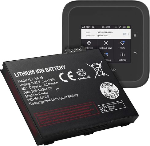 Battery for Netgear Nighthawk W-20 – 5240mAh High-Capacity Replacement for 5G WiFi 6 Mobile Hotspot Pro, Works with MR5100, MR5200, MR6150, MR6500, MR6550 (M5/M6/M6 Pro) in Kuwait