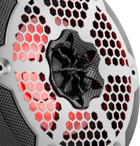 DS18 HYDRO CF-65M 6.5" Marine Speakers 2-Way with Integrated RGB Lights, Black Carbon Fiber, Pair - 100% UV Stable - Water Resistant Speakers, Grills Included - 2 Speakers (Renewed) in Kuwait