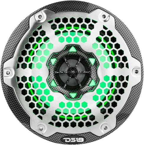 DS18 HYDRO CF-65M 6.5" Marine Speakers 2-Way with Integrated RGB Lights, Black Carbon Fiber, Pair - 100% UV Stable - Water Resistant Speakers, Grills Included - 2 Speakers (Renewed) in Kuwait