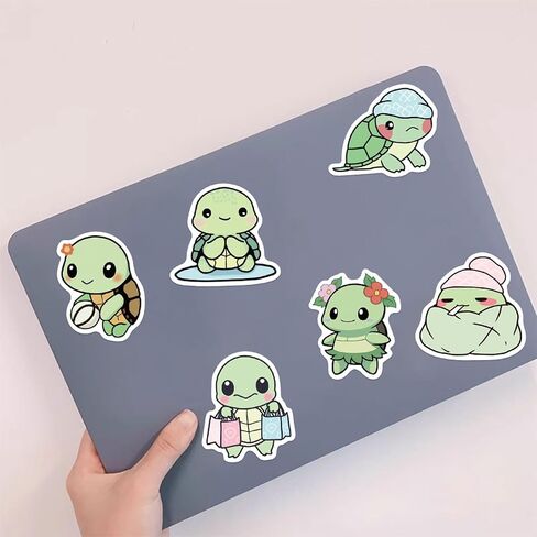 50 PCS Cute Turtle Stickers Animals Sticker Waterproof Vinyl Decal for Journaling Laptop Scrapbook Water Bottles Phone Caps Luggage for Adults Teens Womens in Kuwait