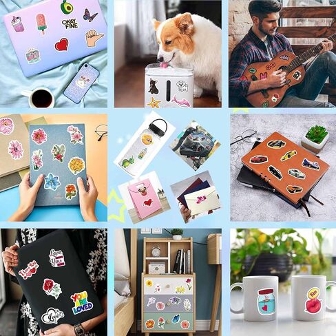 51 Pack Building Block Stickers Reusable Cartoon Decals for Water Bottles in Kuwait