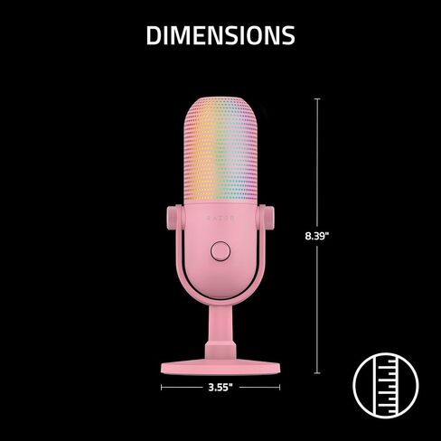 Razer Seiren V3 Chroma 32‐Bit DSP, USB-C Microphone for PC & Mac, Pink in Kuwait