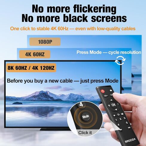 8K HDMI 2.1 Switch 3 in 1 Out with Remote, 4K 120Hz HDMI Switch, Support ARC/eARC, HDCP2.3, HDR10, ALLM/VRR, CEC, Dolby Audio, Compatible with PS5/PS4, Xbox Series X, Roku, Apple TV, Fire TV in Kuwait