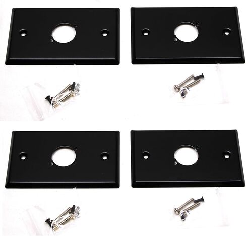 (4) Four Single Gang Blank Wall Plate for One XLR Male or Female Panel Mount D Type Black Steel in Kuwait
