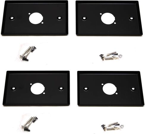 (4) Four Single Gang Blank Wall Plate for One XLR Male or Female Panel Mount D Type Black Steel in Kuwait