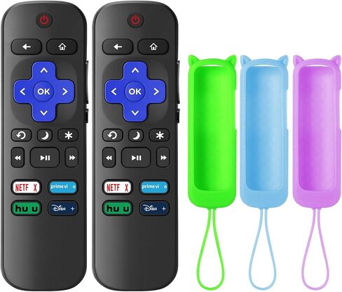 (3+2 Packs) Replacement Remote for Roku TV with Silicone Protective Cover in Kuwait