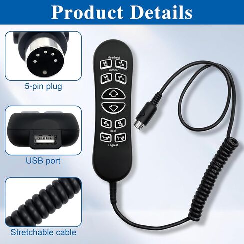 10 Button 5 Pin Lift Chair Recliner Remote Control HDW310-KBA HSW310-B-KBA in Kuwait