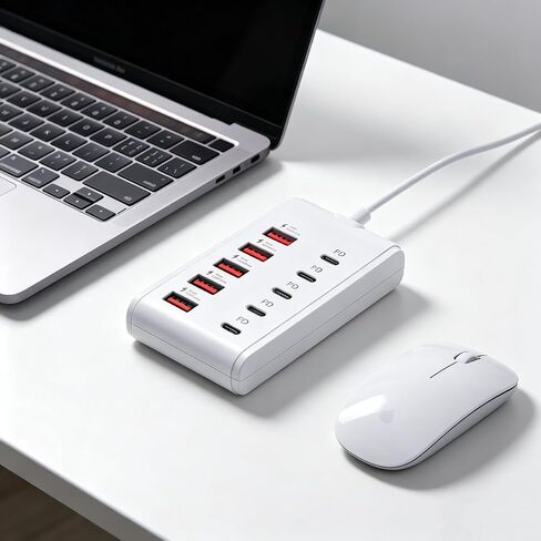 1 PCS Type C 10 in 1 Multiport Adapter Hub, USB C to 10 Port Expander Docking Station, Multi Connector Splitter for Laptop and Desktop in Kuwait