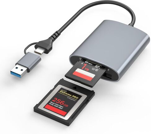 Professional CFexpress Type B and SD Dual-Slot Memory Card Reader with USB 3.2 Gen 2 (10Gbps) Transfer Speed, USB-C&USB-A 2-in-1 CFexpress Type B/SD Card Adapter in Kuwait