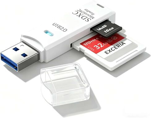 Sd Card Reader Viewer 2-in-1 for iPhone 16 17 Air, High-Speed USB C to Micro SD Card Adapter USB 2.0 Dual Slots for SD/Micro SD/SDHC/SDXC/MMC in Kuwait