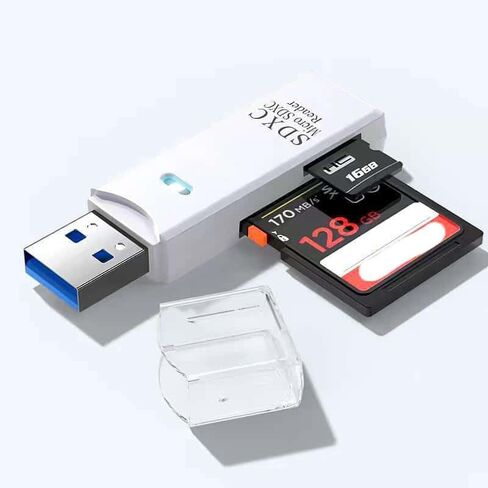 Sd Card Reader Viewer 2-in-1 for iPhone 16 17 Air, High-Speed USB C to Micro SD Card Adapter USB 2.0 Dual Slots for SD/Micro SD/SDHC/SDXC/MMC in Kuwait