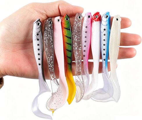9pcs Bass Fishing Lures, Paddle Tail Soft Swimbaits Fresh & Saltwater in Kuwait