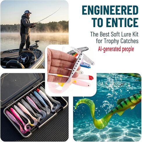 9pcs Bass Fishing Lures, Paddle Tail Soft Swimbaits Fresh & Saltwater in Kuwait
