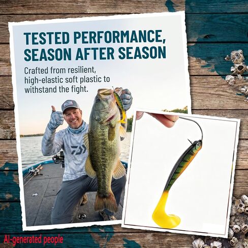 9pcs Bass Fishing Lures, Paddle Tail Soft Swimbaits Fresh & Saltwater in Kuwait