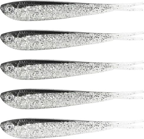 50Pcs Fishing Soft Lures Swimbaits Paddle Split Tail Lifelike Soft Bait for Bass Trout Crappie Walleye 2.76in/0.08oz in Kuwait