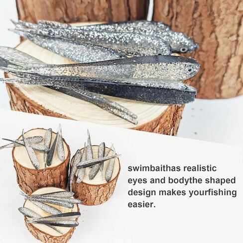 50Pcs Fishing Soft Lures Swimbaits Paddle Split Tail Lifelike Soft Bait for Bass Trout Crappie Walleye 2.76in/0.08oz in Kuwait
