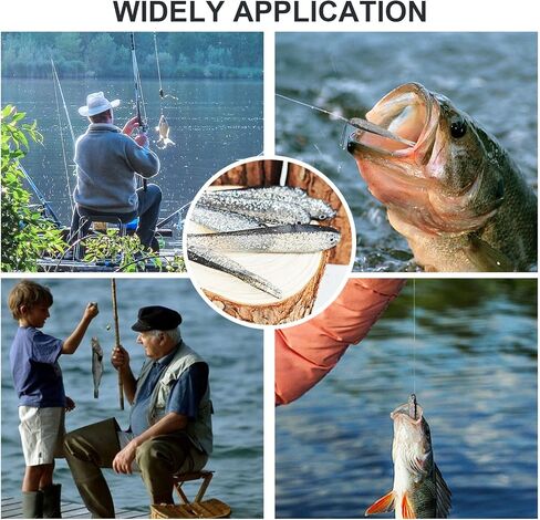 50Pcs Fishing Soft Lures Swimbaits Paddle Split Tail Lifelike Soft Bait for Bass Trout Crappie Walleye 2.76in/0.08oz in Kuwait