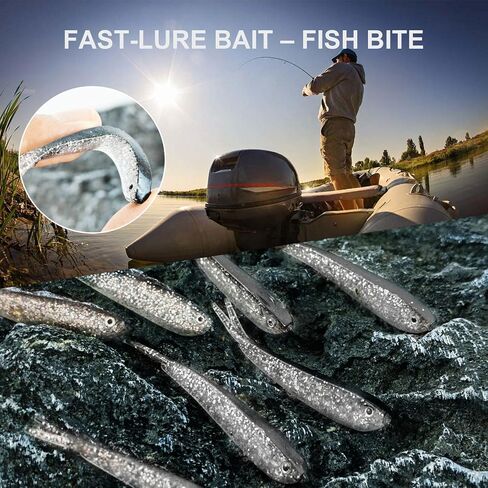 50Pcs Fishing Soft Lures Swimbaits Paddle Split Tail Lifelike Soft Bait for Bass Trout Crappie Walleye 2.76in/0.08oz in Kuwait