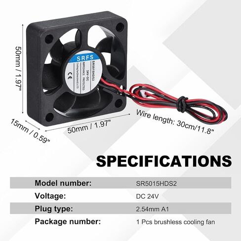 MECCANIXITY 5015 Fan 50mm x 15mm 2 Inch 12V Small Plastic Cooling Fan 2 Pin for Computer PC Case CPU Heatsink 3D Printer Desktop Cooling Router Server(1 PCS) in Kuwait