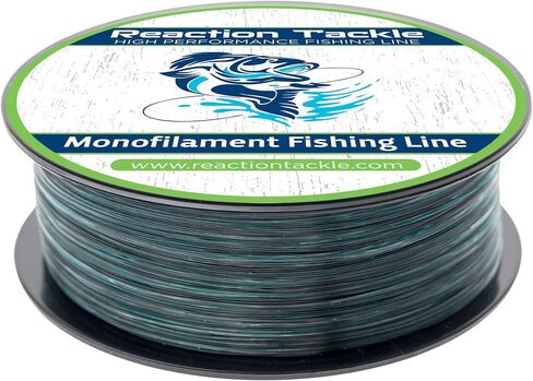 Reaction Tackle Monofilament Fishing Line - Premium Nylon Mono Line, Strong & Abrasion-Resistant, Low Memory for Smooth Long Casts - Freshwater & Saltwater in Kuwait