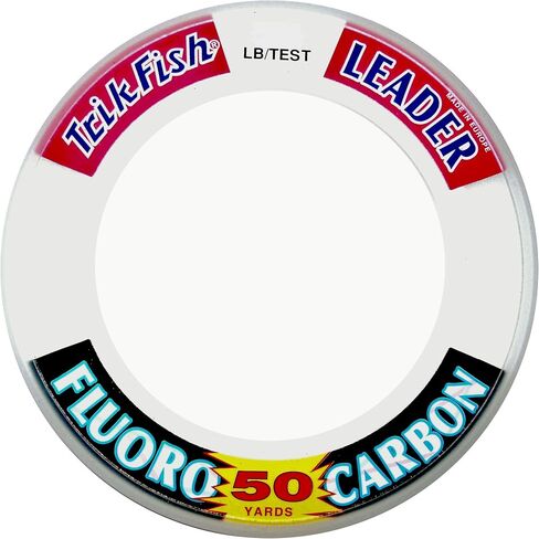 TrikFish Fluorocarbon Leader Fishing Line - Trik Fish Leader - Saltwater & Freshwater Fishing Line - Clear, Virtually Invisible - High Strength & Abrasion Resistance Lb Test in Kuwait