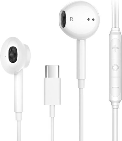 USB C Headphones Wired for iPhone 17/16/15 Pro Max Plus, Type C Earphones for MacBook iPad Pro Air Mini, Earbuds for Samsung, Google Pixel, Control Microphone, Volume, Music in Kuwait